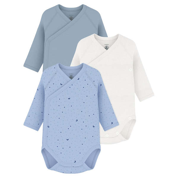 KIDS Petit Bateau Baby Set of Three Wrap Bodysuits
