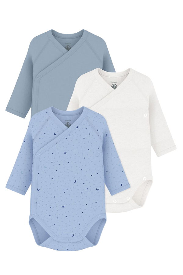 KIDS Petit Bateau Baby Set of Three Wrap Bodysuits