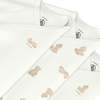 KIDS Petit Bateau Baby Set Of Three Wrap Bodysuits With Brown Bear Print - White - Thumbnail 3
