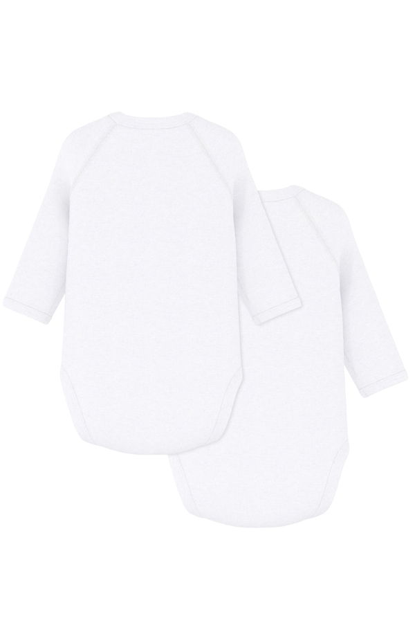KIDS Petit Bateau Baby Set Of Two Long Sleeved Wrap Bodysuits - White