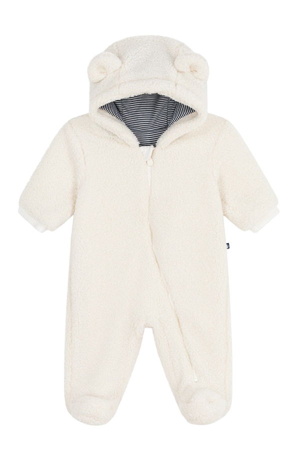 KIDS Petit Bateau Baby Teddy Jumpsuit - Cream