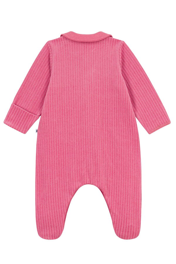 KIDS Petit Bateau Baby Velour Collared Pyjamas - Pink