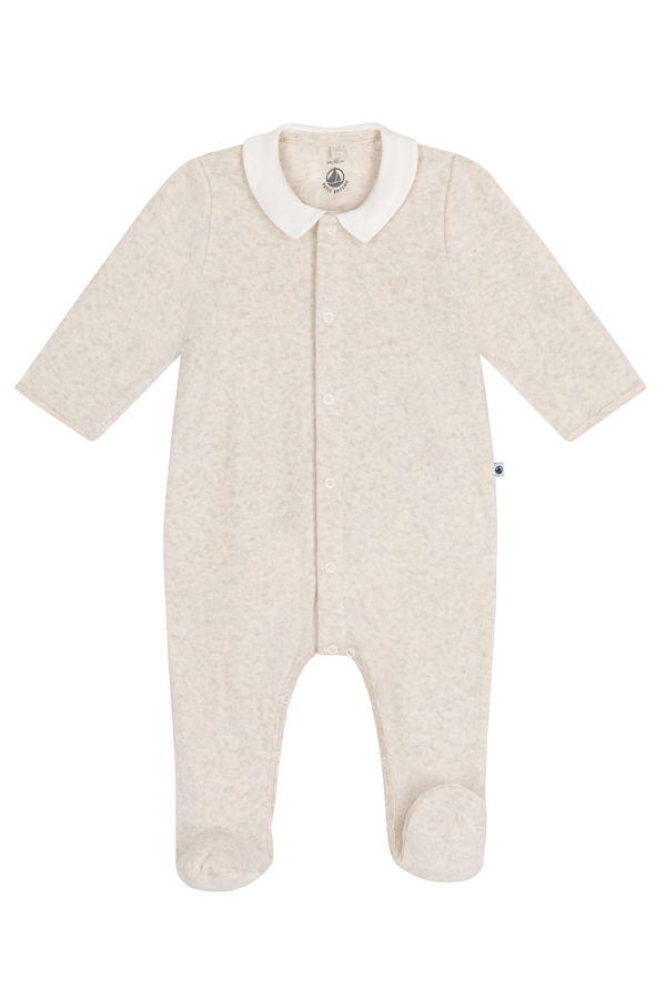 KIDS Petit Bateau Baby Velvet Collared Pyjamas