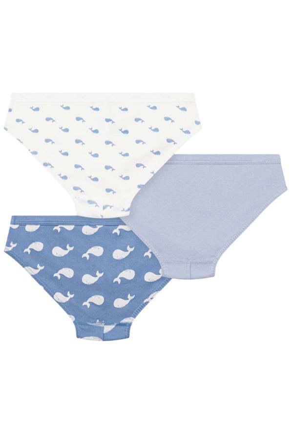 KIDS Petit Bateau Set of Three Underwear Whale Print