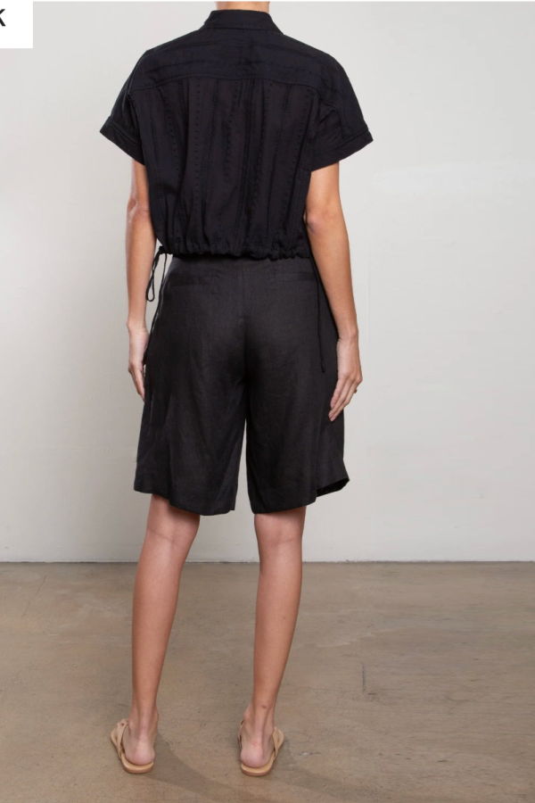 Pharaoh Inez Short in French Linen - Black