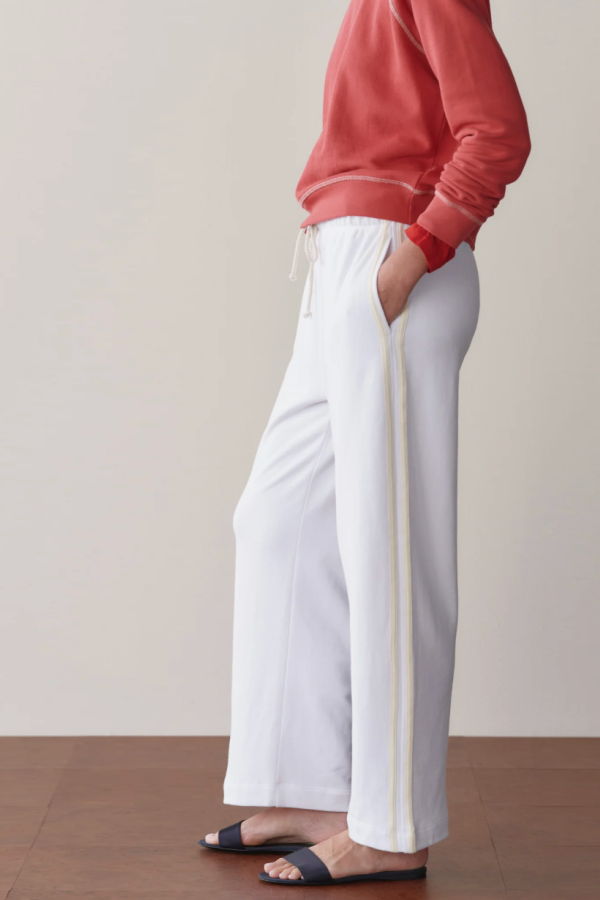 Donni. The Eco-Terry Stripe Pant - Powder
