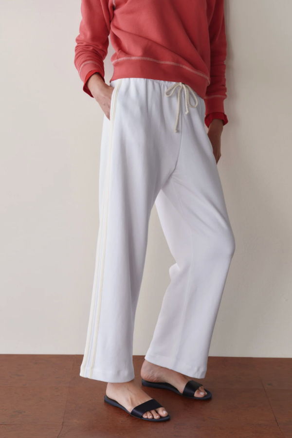 Donni. The Eco-Terry Stripe Pant - Powder