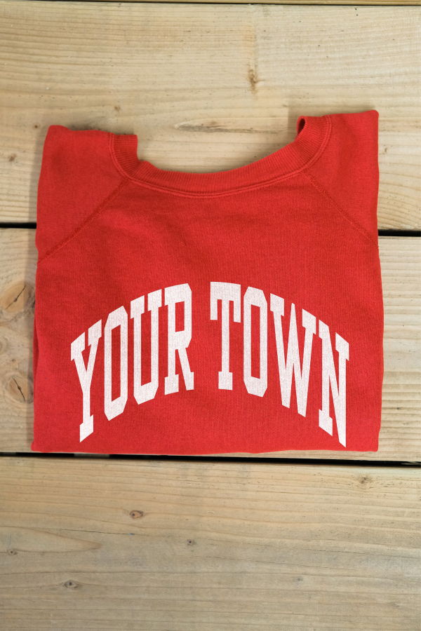 Best Regards - Upcycled Destination Goods Your Town Upcycled Postcard Sweatshirt