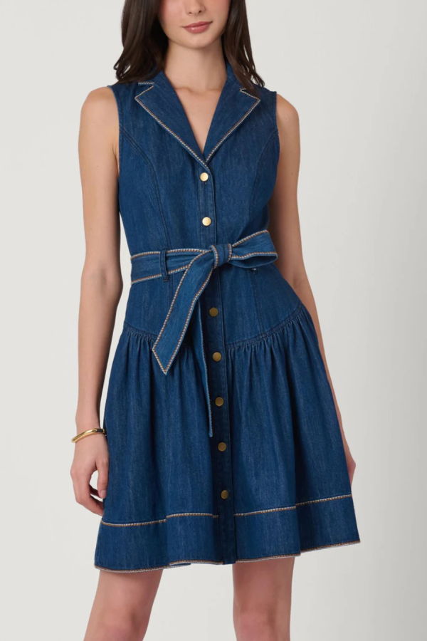 Shoshanna Mae Dress - Denim / Neutral