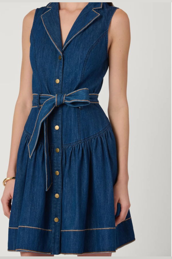 Shoshanna Mae Dress - Denim / Neutral