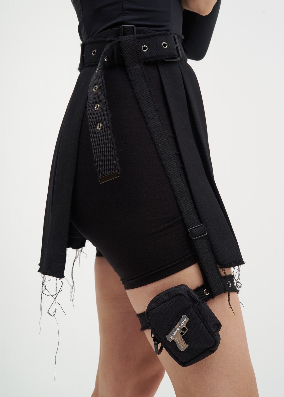 Hyein Seo Wool Skirt w/ Garter Belt - Black | Garmentory Hyein Seo Wool Skirt w/ Garter Belt - Black | Garmentory