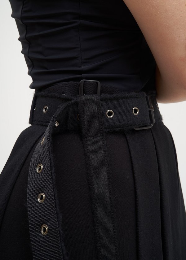 Hyein Seo Wool Skirt w/ Garter Belt - Black