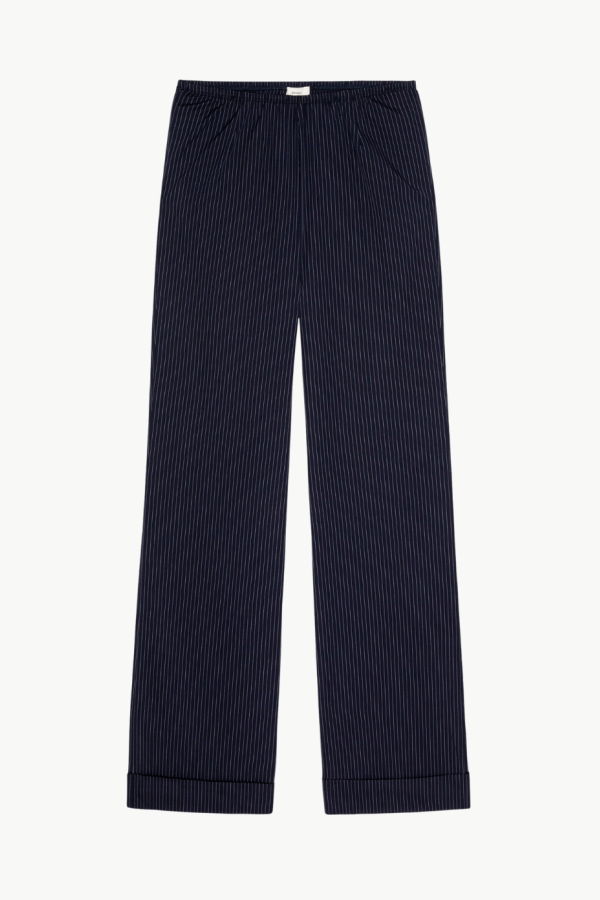 Donni. The Pop Pinstripe Simple Pant - Navy