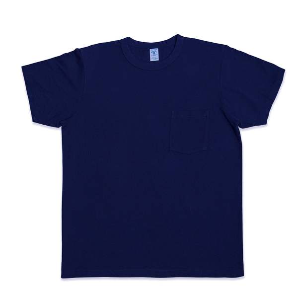 Velva Sheen - 14/1 Pigment Dyed Pocket T-Shirt - Vintage Navy