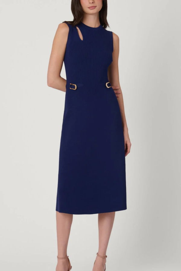 Shoshanna Fleur Knit Dress - Navy Blue