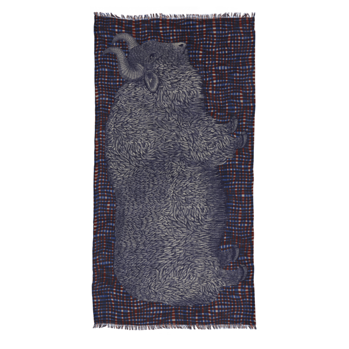 Inouitoosh Woolter Scarf - Blue/Red - Image 3 of 3