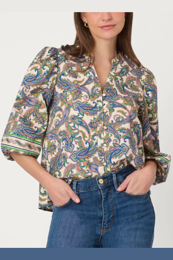 Shoshanna Silbi Top - Ivory/Multi