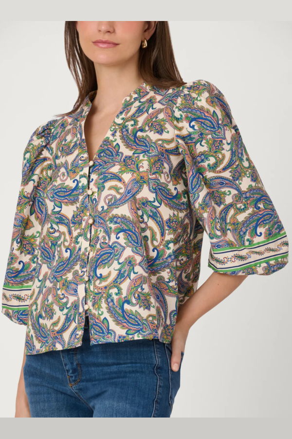 Shoshanna Silbi Top - Ivory/Multi