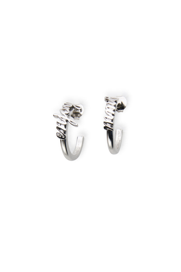 MM6 Maison Margiela Logo Hoop Earrings