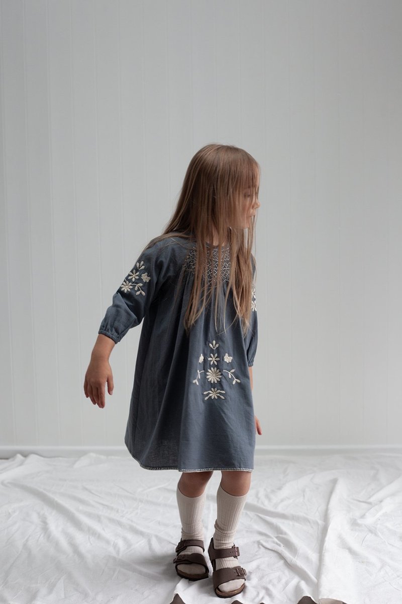 Maren Smock Dress- Blue Mountain | Garmentory
