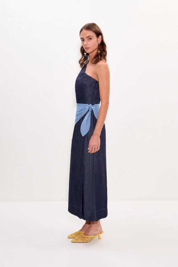 Simon Miller Belem Chambray Midi Dress - Indigo Combo