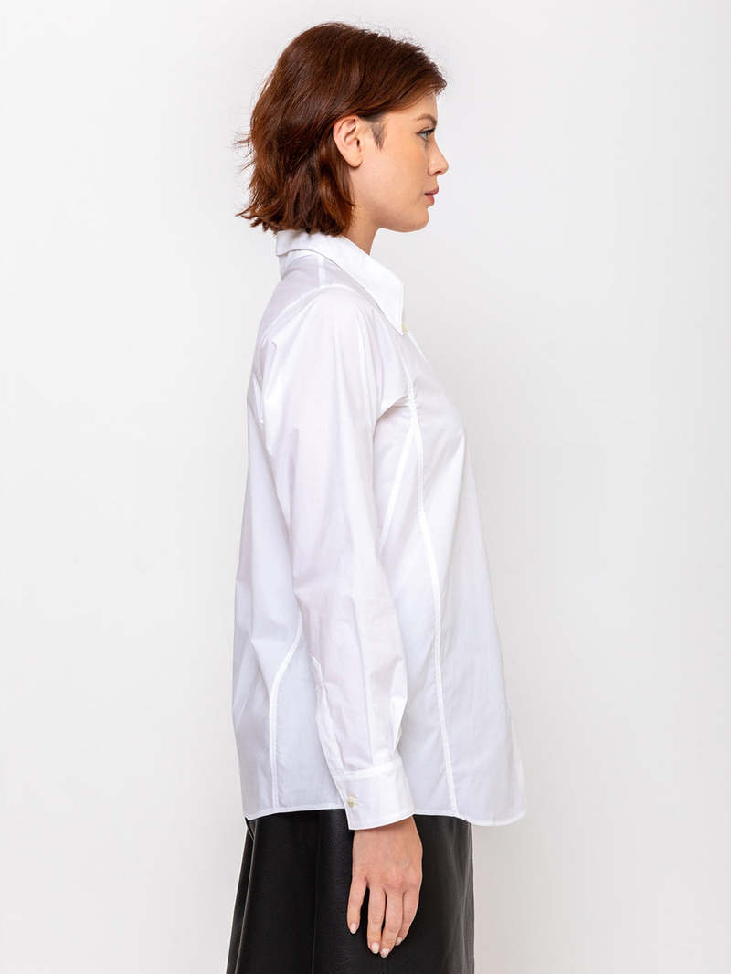 Ter et Bantine Geometric Cotton Poplin Shirt