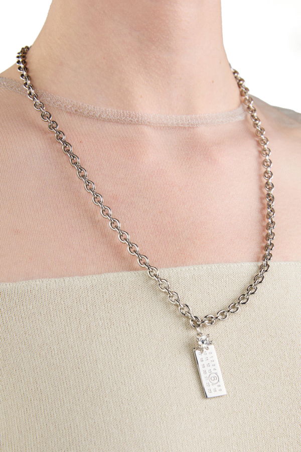 MM6 Maison Margiela Plaque Diamond Necklace