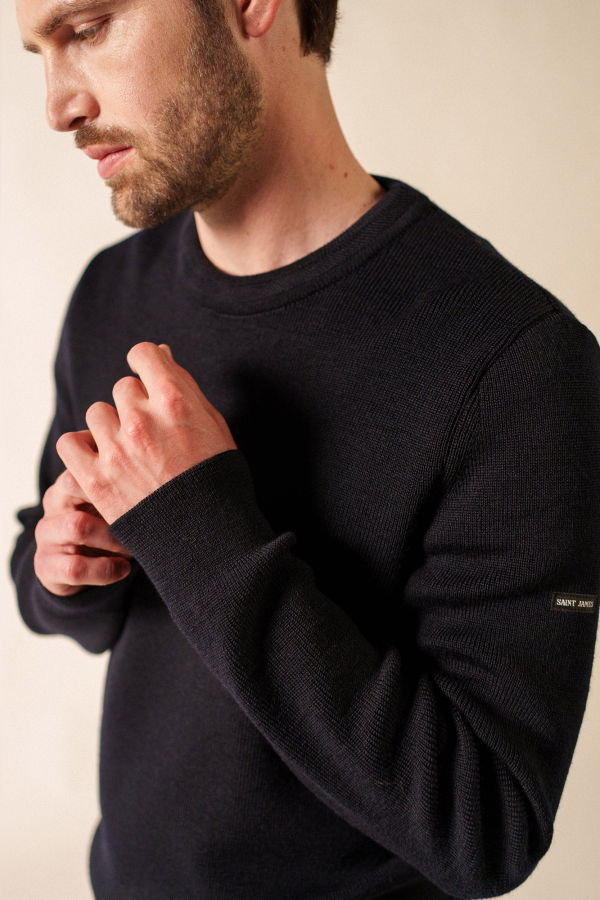 Saint James Locronan III Crew Neck Sweater - Navy