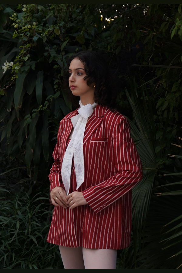 IKKIVI Sera Double-Buttoned Blazer - Red