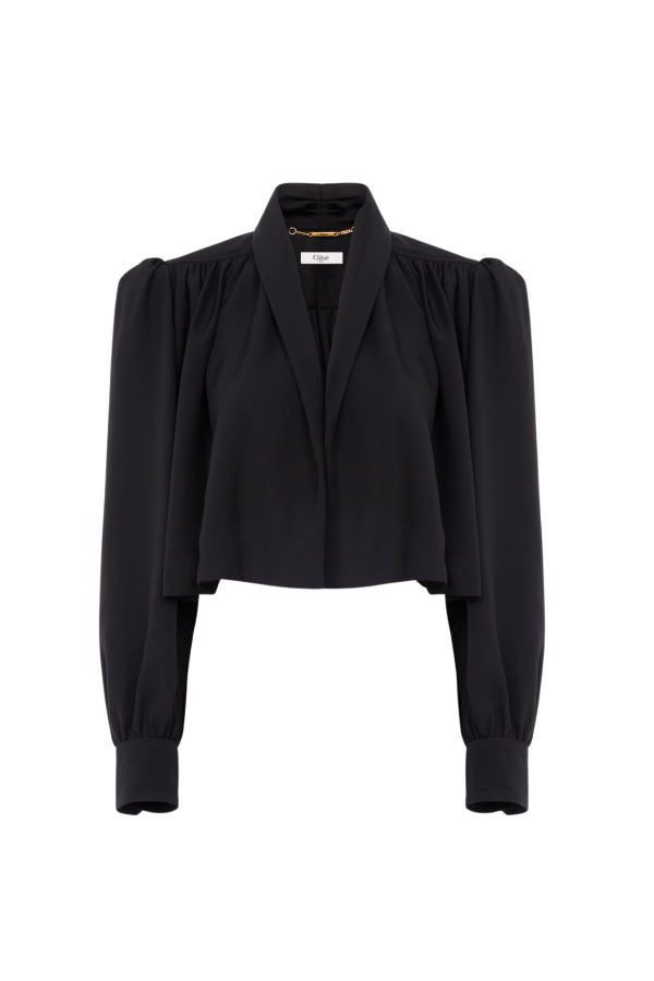 Chloé Gathered Cropped Jacket - Black