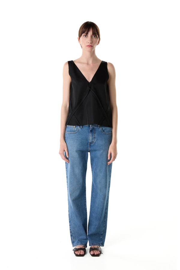 MM6 Maison Margiela Panelled V-Neck Top
