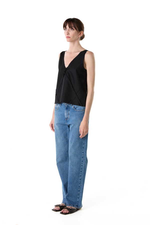 MM6 Maison Margiela Panelled V-Neck Top