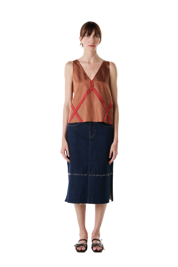 MM6 Maison Margiela Panelled V-Neck Top