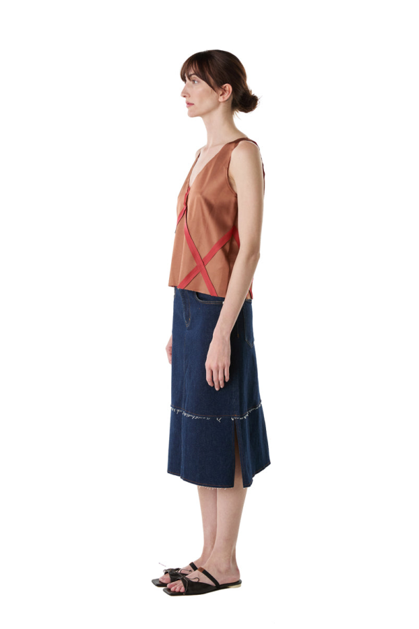 MM6 Maison Margiela Panelled V-Neck Top