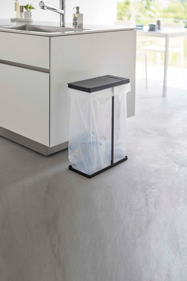 Yamazaki Home Lidded Garbage Bag Holder - Steel