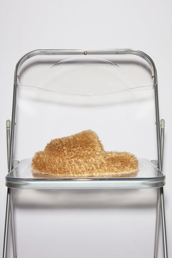 APPARIS Dillon Bouclette Slide Slippers - Camel