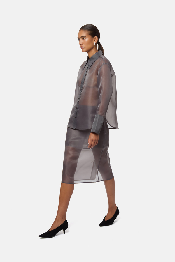 APPARIS Tyra Organza Shirt - Dark Grey