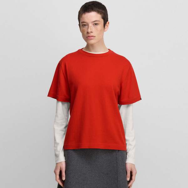 Extreme Cashmere No.268 Cuba Cotton-Cashmere Top - Tomato