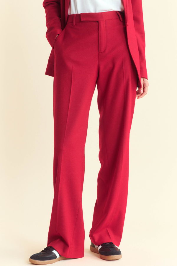 Billy Reid Flat Front Trouser - Holiday Red