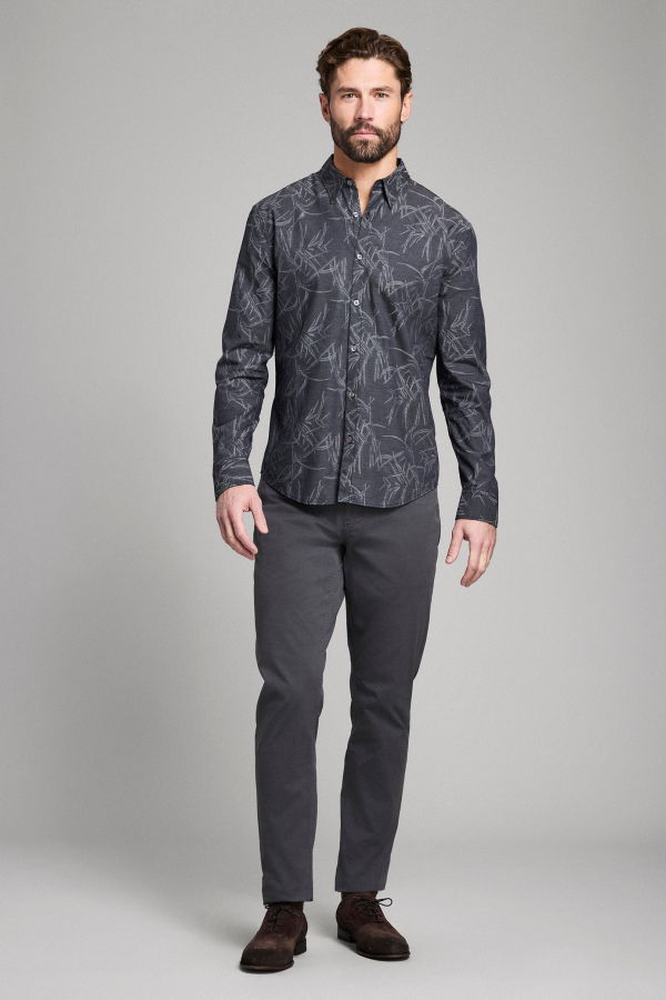 Billy Reid Melange Reeds Wilson Shirt - Black