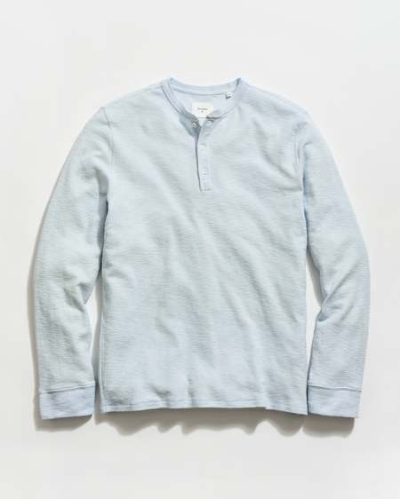 Kapital Lambs Wool Jersey Henley Tee - Light Gray | Garmentory