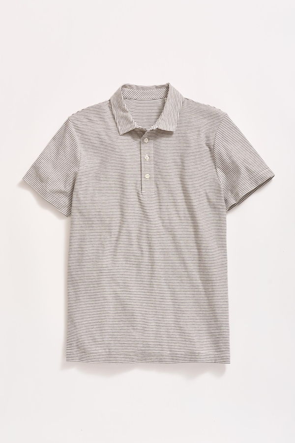 Billy Reid Stripe Pensacola Polo - Tinted White/Black
