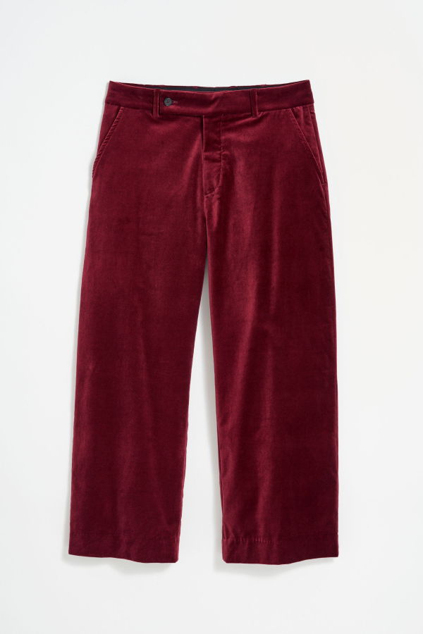 Billy Reid Tab Cropped Trouser - Maroon