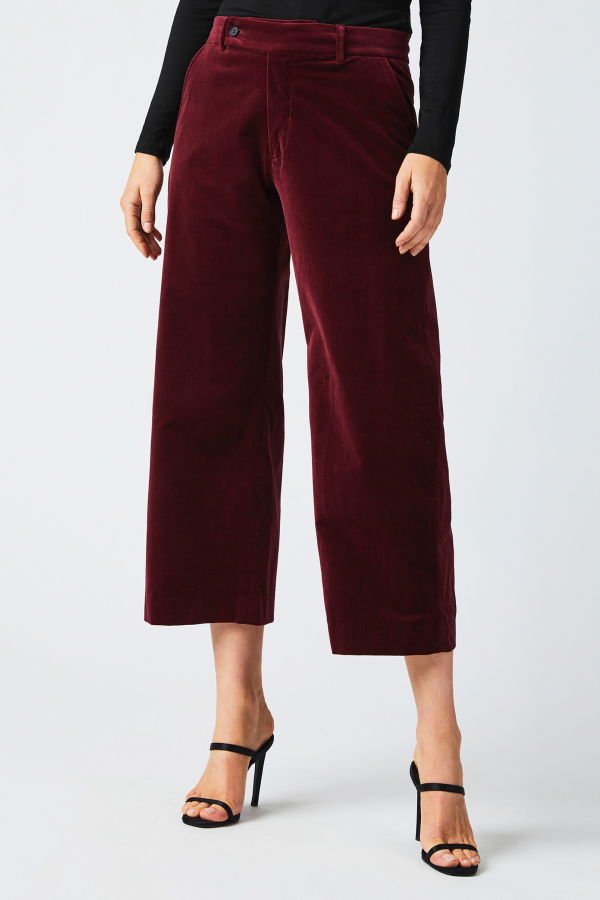 Billy Reid Tab Cropped Trouser - Maroon
