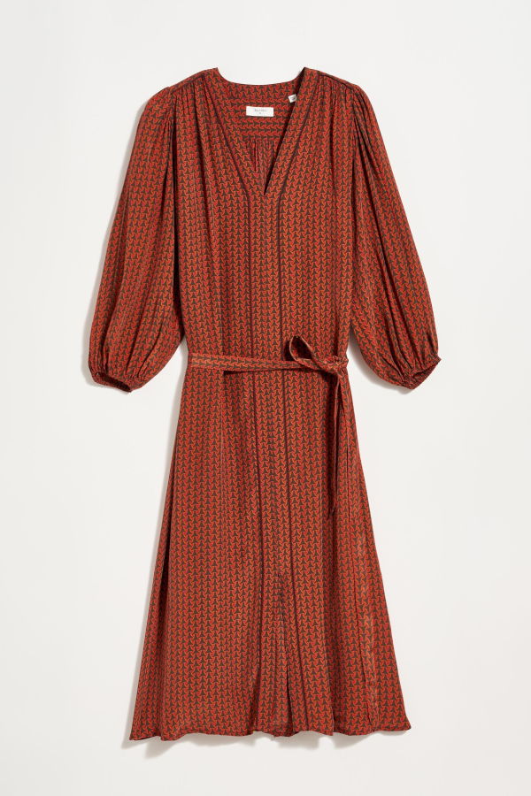 Billy Reid Tea Dress - Wine/Chocolate