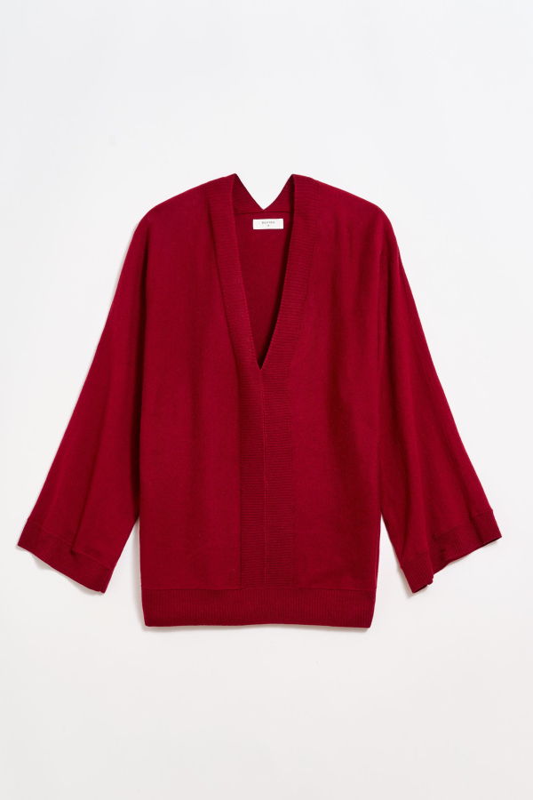 Billy Reid V-Neck Dolman Sweater - Rhubarb