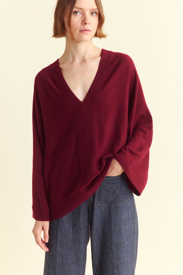 Billy Reid V-Neck Dolman Sweater - Rhubarb