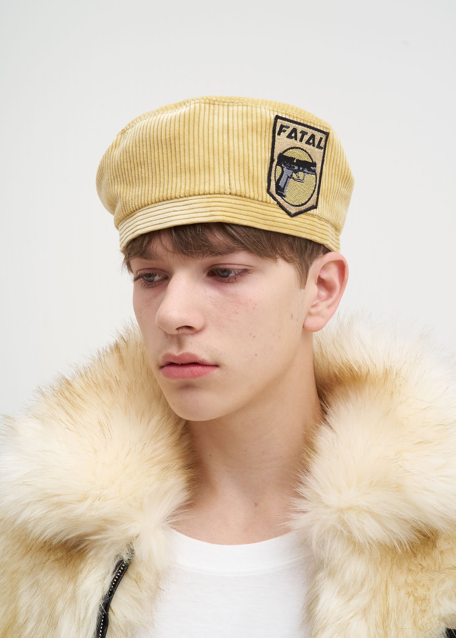 Hyein Seo Corduroy Beret - Yellow | Garmentory display picture 3
