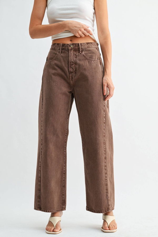 Just Black Denim Vintage Brown Barrel Jean Twist