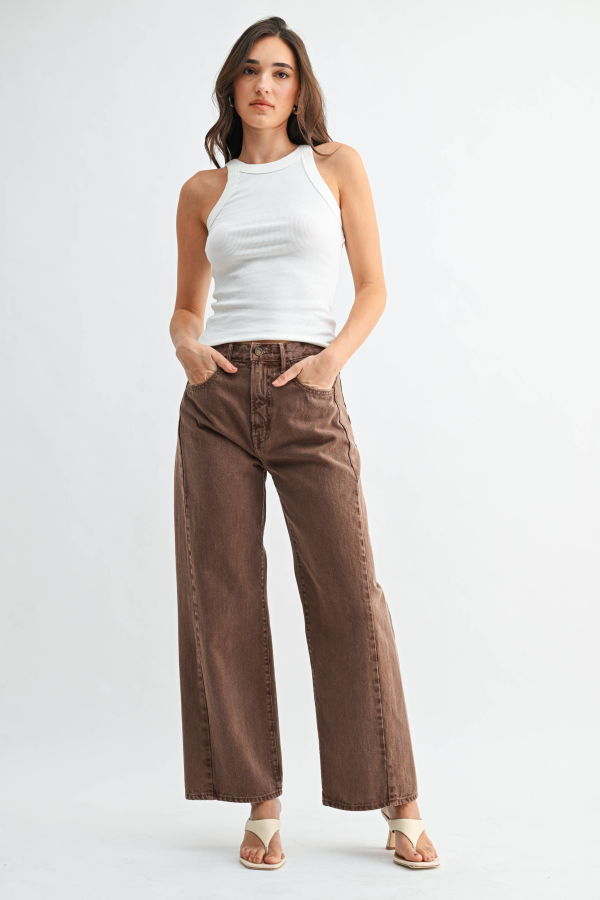 Just Black Denim Vintage Brown Barrel Jean Twist